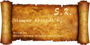 Stemper Kristóf névjegykártya